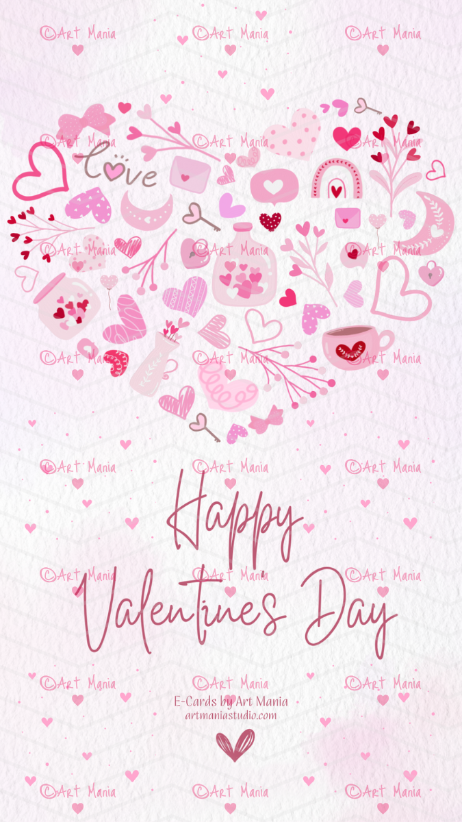 Cute heart. Valentines day E-Card