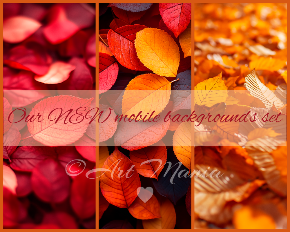 Autumn leaves. Set of 3 Mobile wallpapers