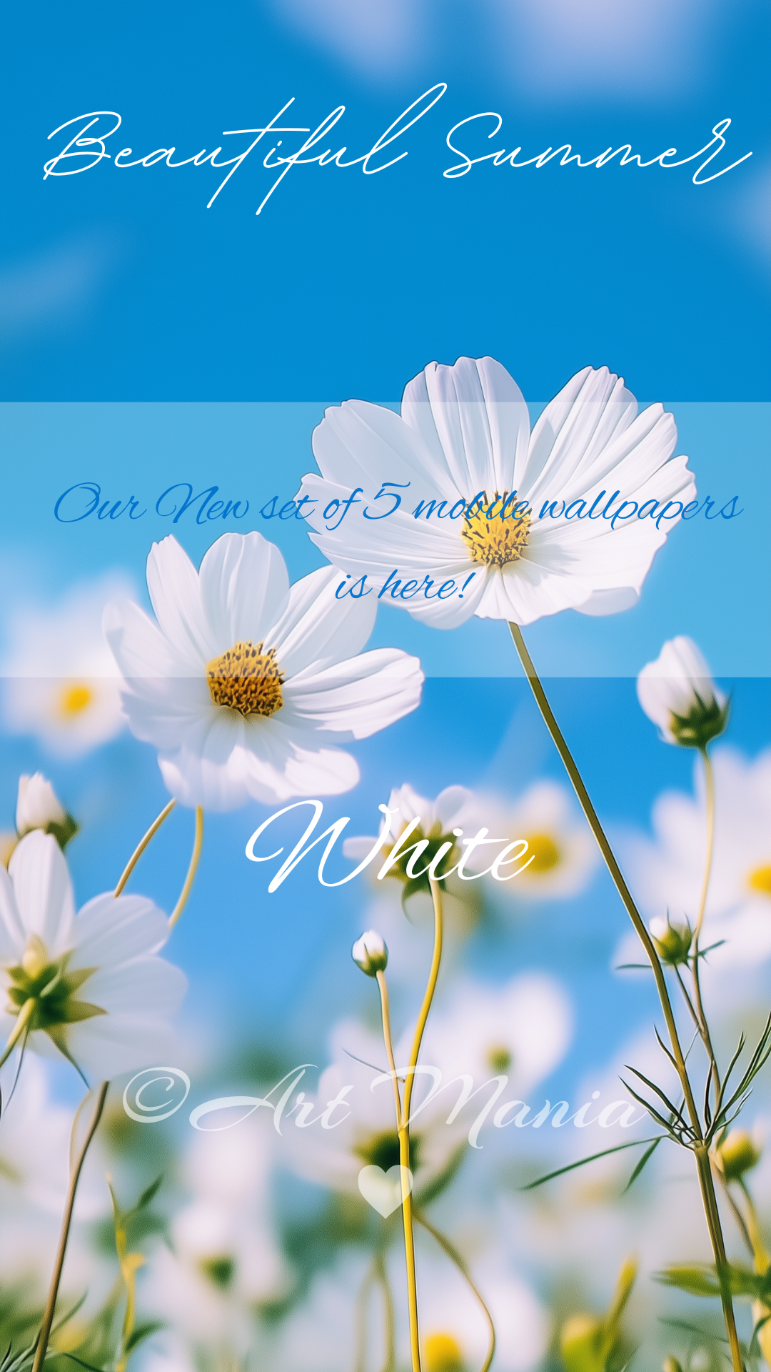 Mobile wallpapers. Beautiful summer. Set of 5 pcs