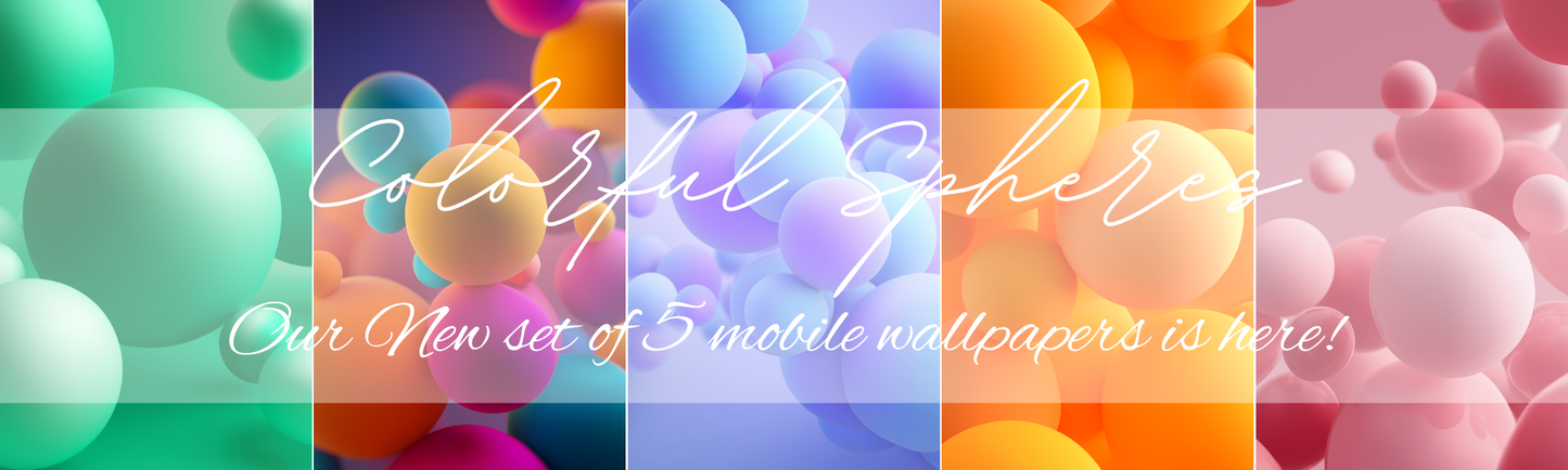 Colorful Spheres. Set of 5 Mobile Wallpapers