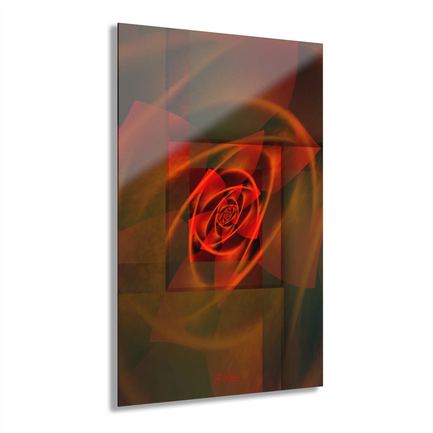 Red Flower. Print Under Acrylic Glass