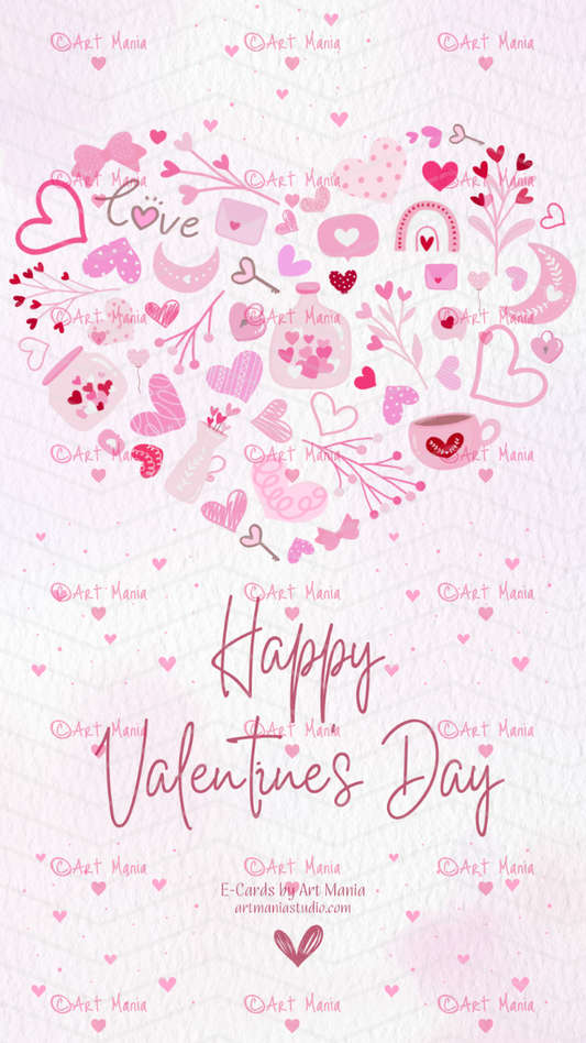 Cute heart. Valentines day E-Card