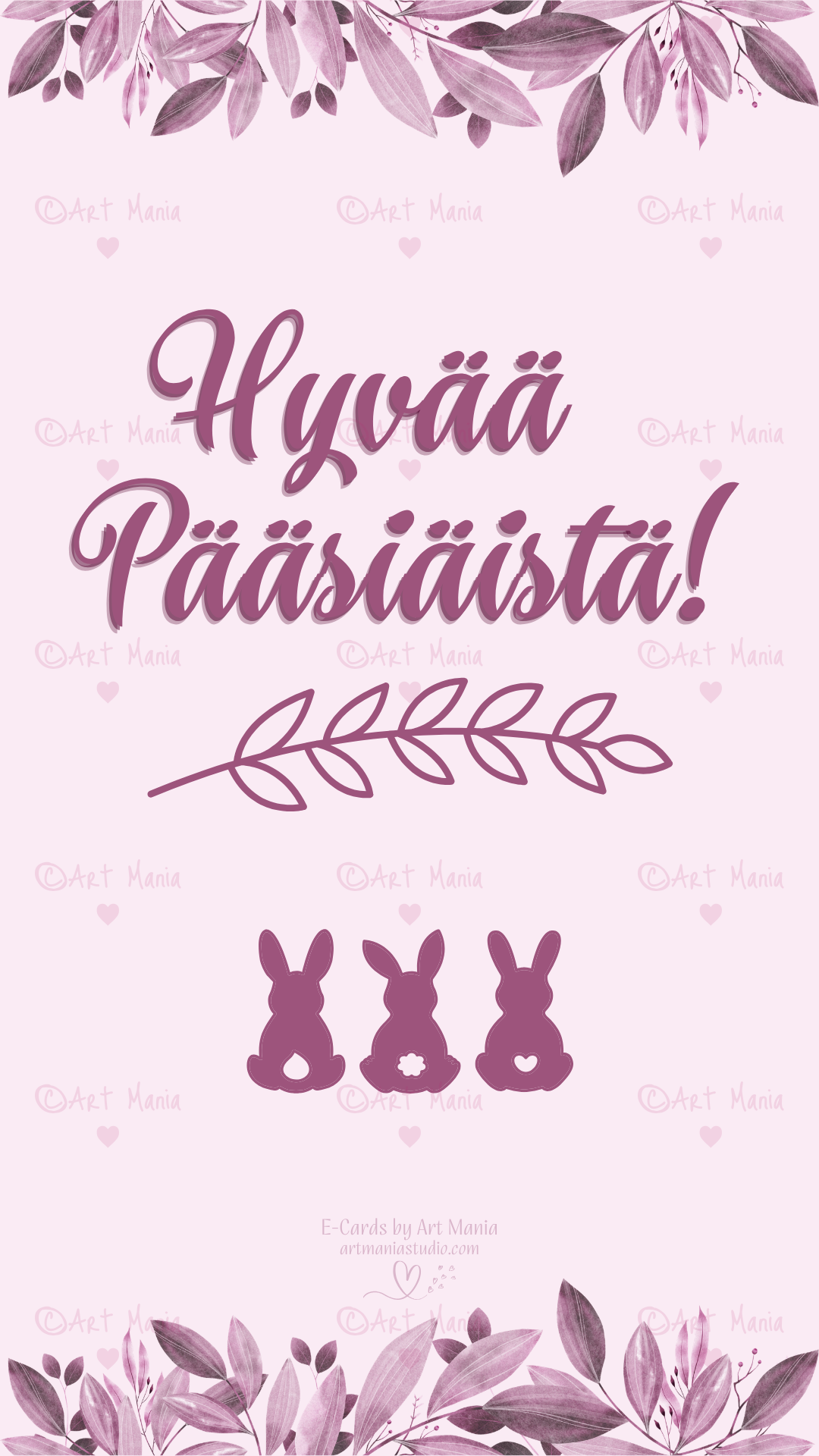 Happy Easter. Soft Pink E-Card