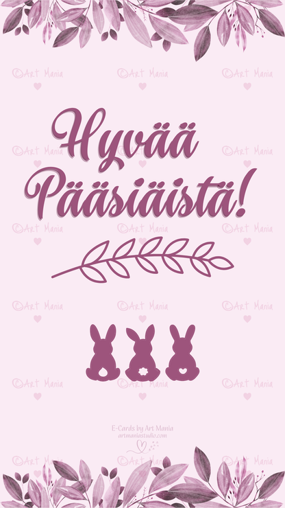 Happy Easter. Soft Pink E-Card