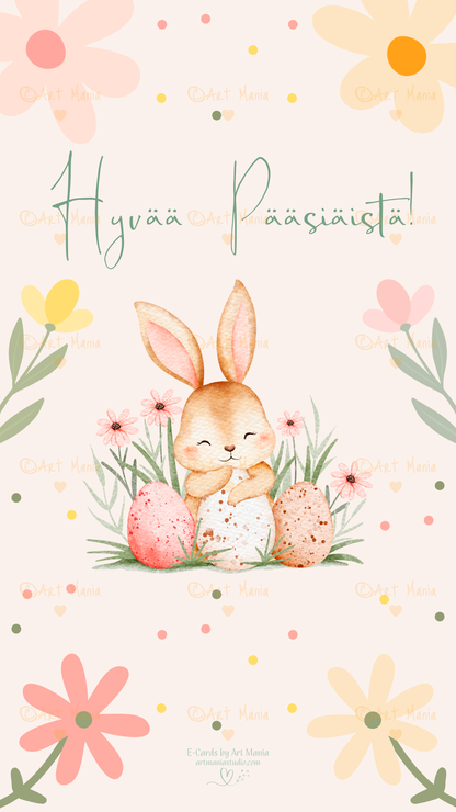 Happy Easter. Soft Beige E-Card