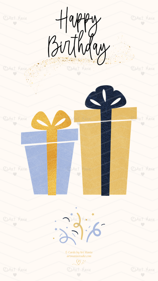 Elegant Happy Birthday E-Card