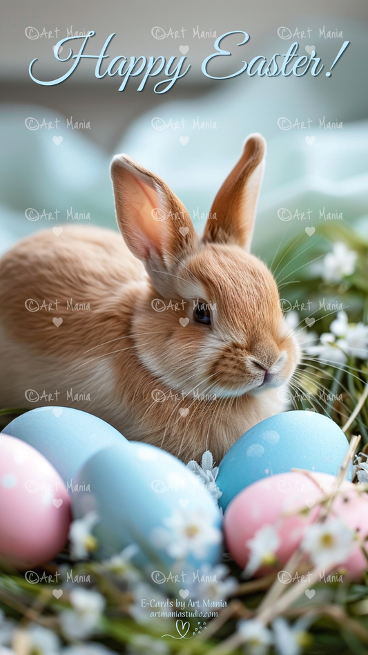 Easter rabbit. E-Card