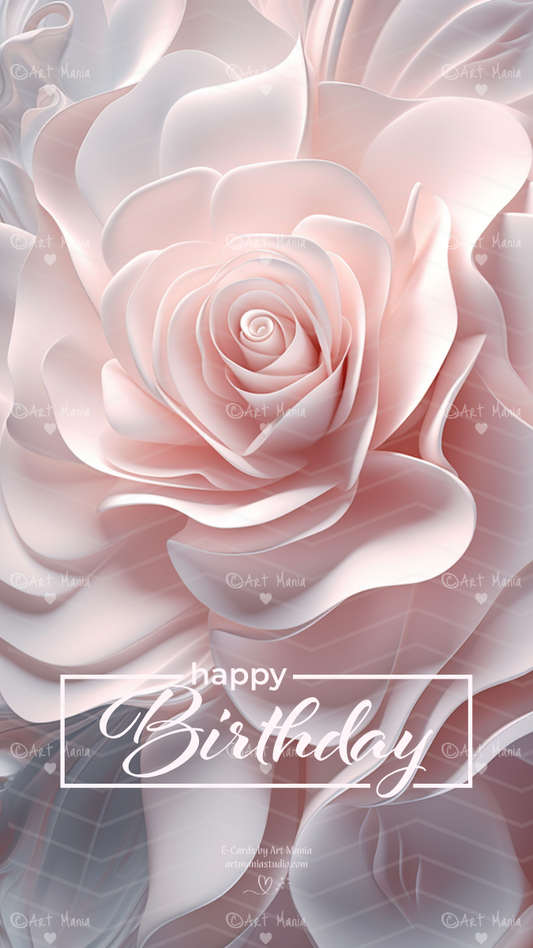 Birthday rose. E-Card