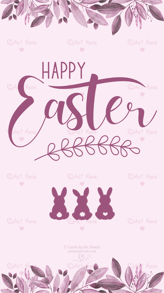 Happy Easter. Soft Pink E-Card