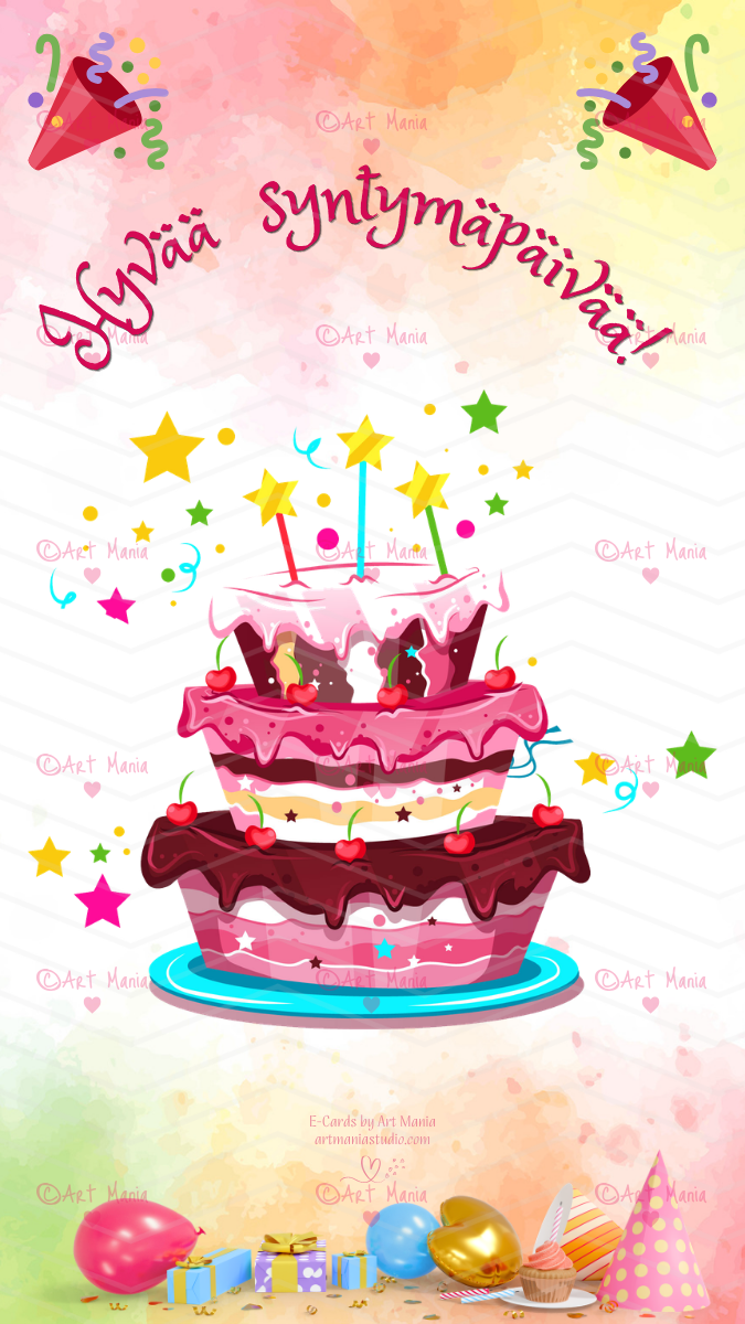Birthday cake. Birthday E-Card