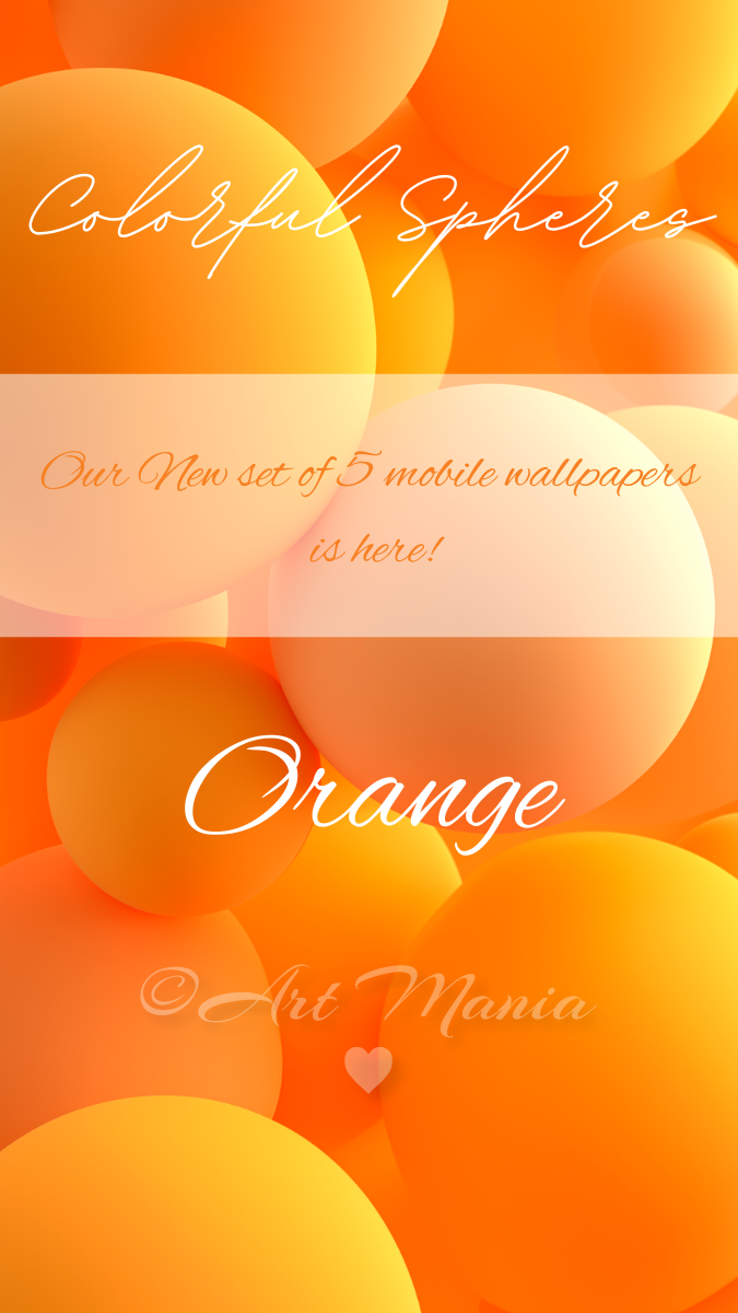 Colorful Spheres. Set of 5 Mobile Wallpapers
