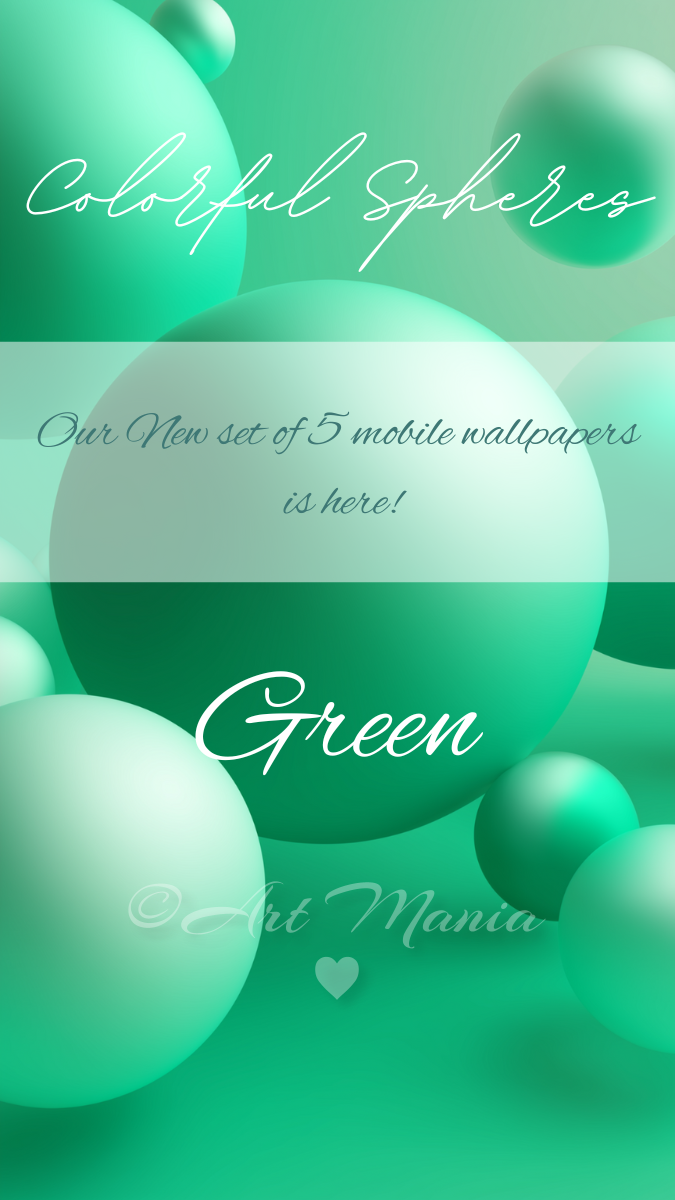 Colorful Spheres. Set of 5 Mobile Wallpapers