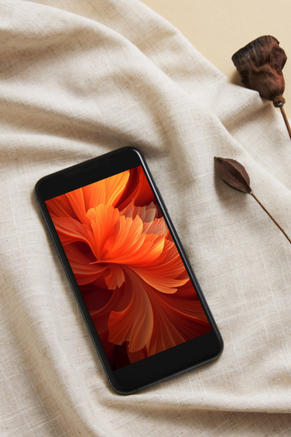 Chic orange flower. Mobile wallpaper