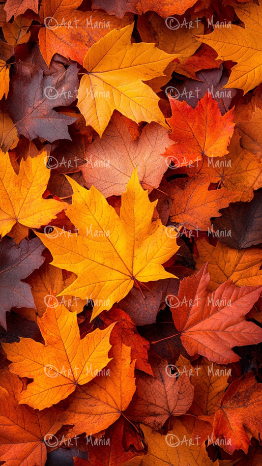 Autumn leaves. Mobile wallpapers. Set of 2 pieces