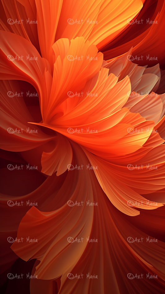 Chic orange flower. Mobile wallpaper