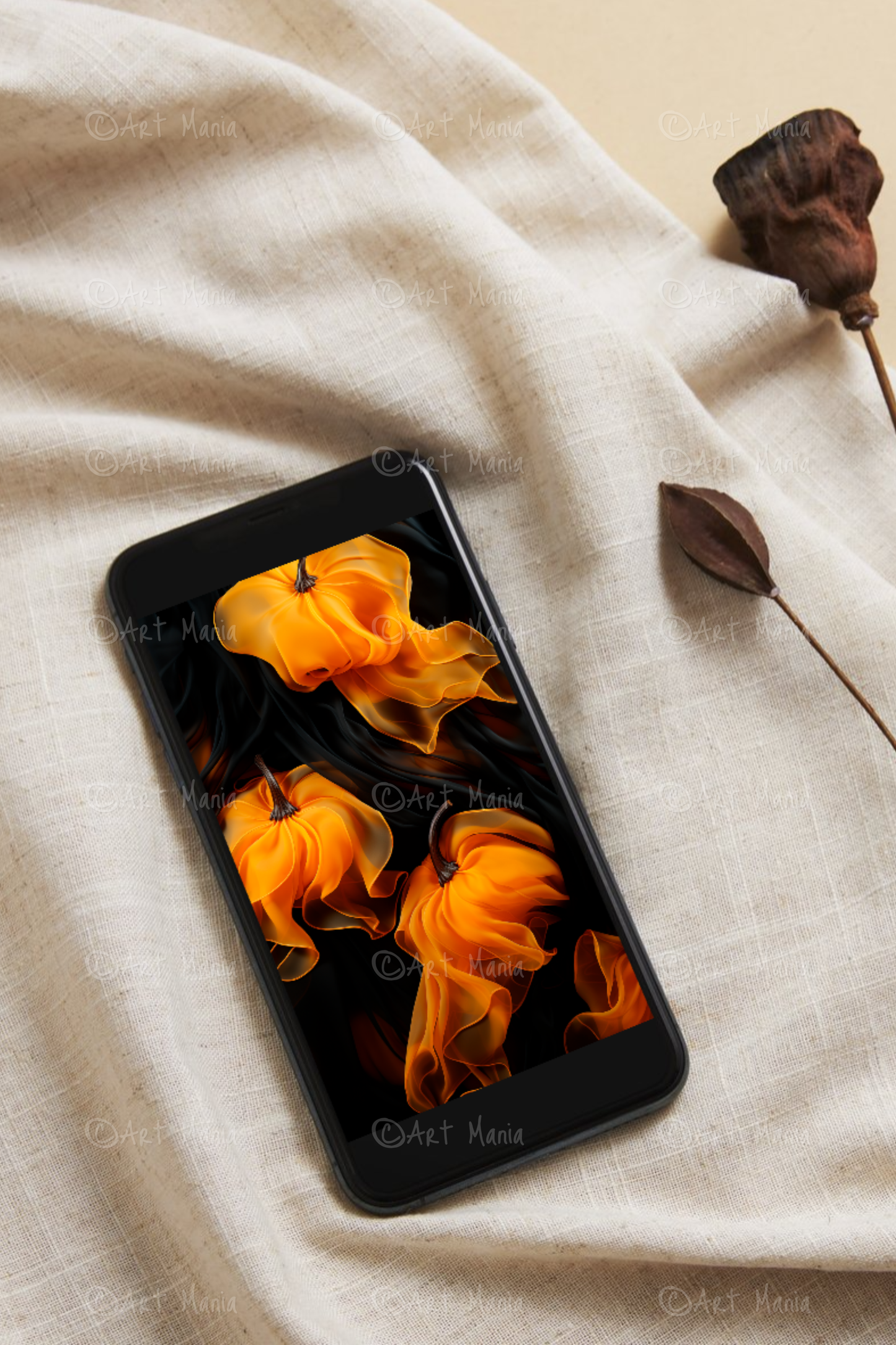 Airy pumpkins. Mobile wallpaper