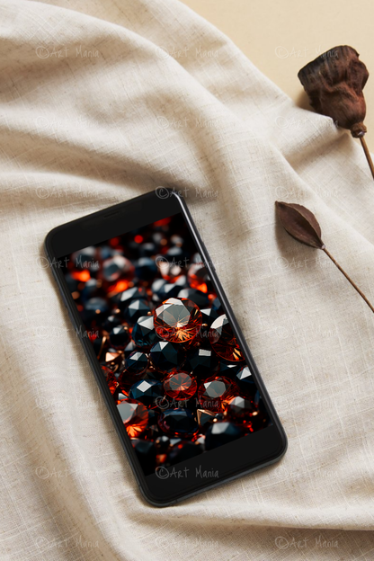 Orange crystals. Mobile wallpaper