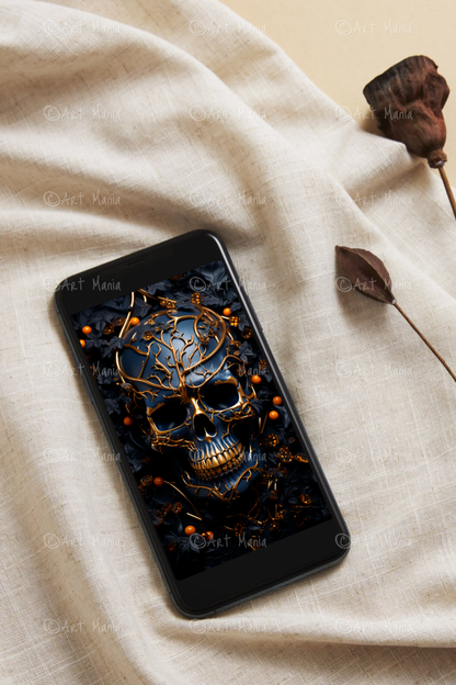 Halloween scull. Mobile wallpaper