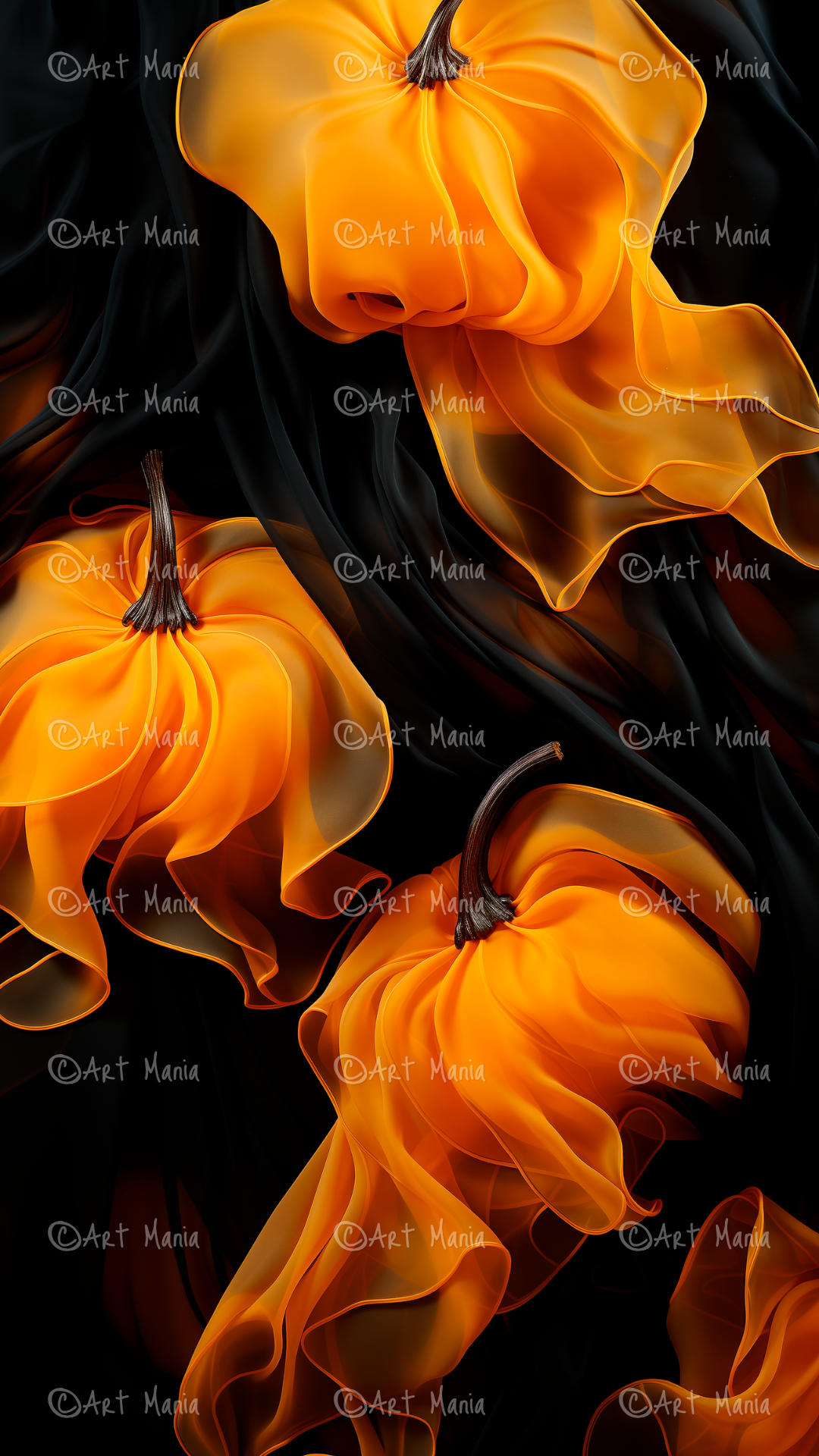 Airy pumpkins. Mobile wallpaper