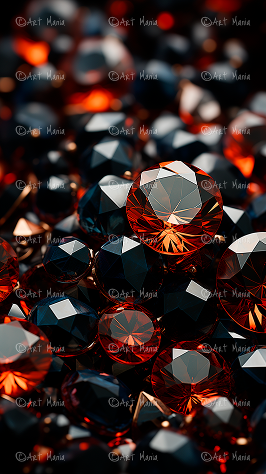 Orange crystals. Mobile wallpaper