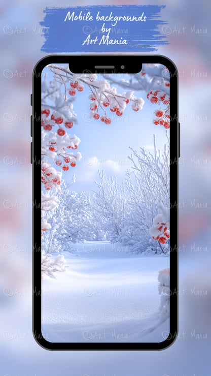 Beautiful winter. Mobile wallpaper