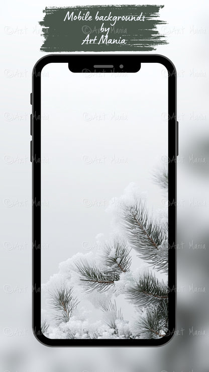 Simple winter frame. Mobile wallpaper