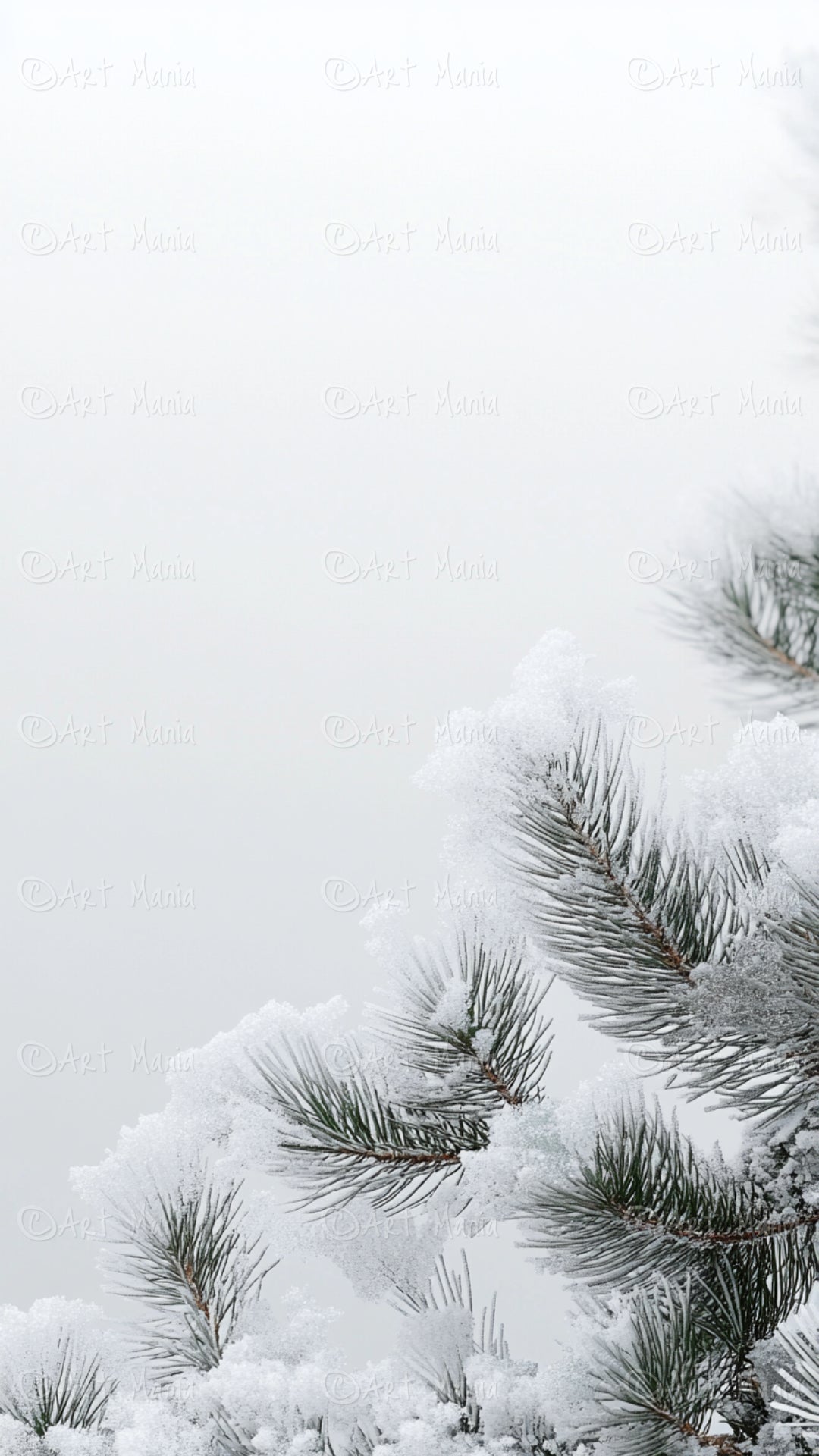 Simple winter frame. Mobile wallpaper