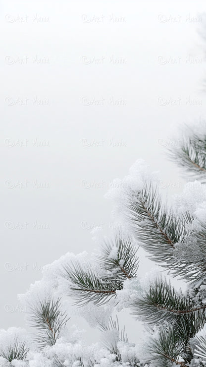Simple winter frame. Mobile wallpaper