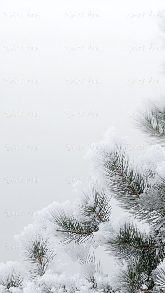 Simple winter frame. Mobile wallpaper