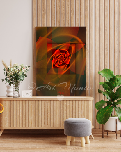 Red Flower. Print Under Acrylic Glass