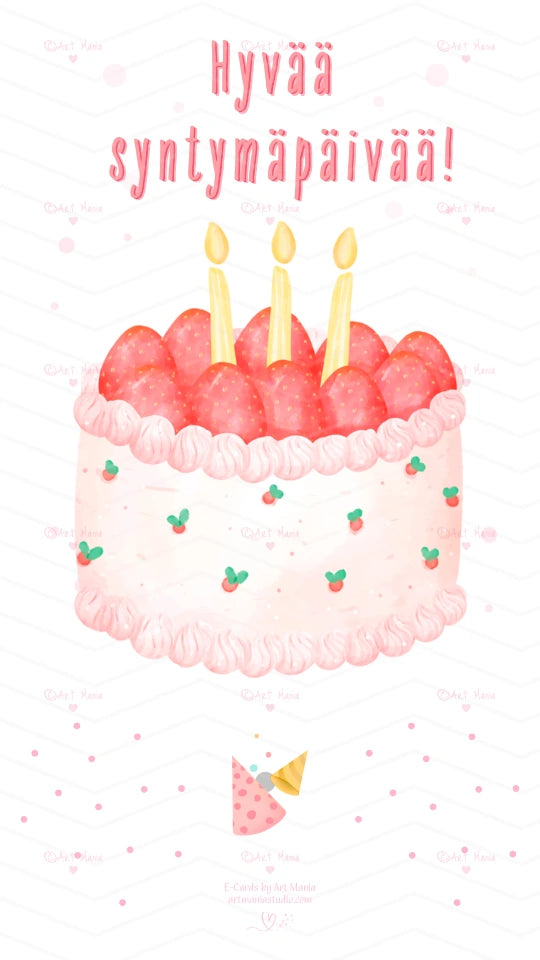 Birthday cake. E-Card