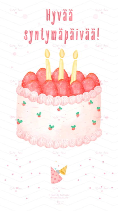 Birthday cake. E-Card