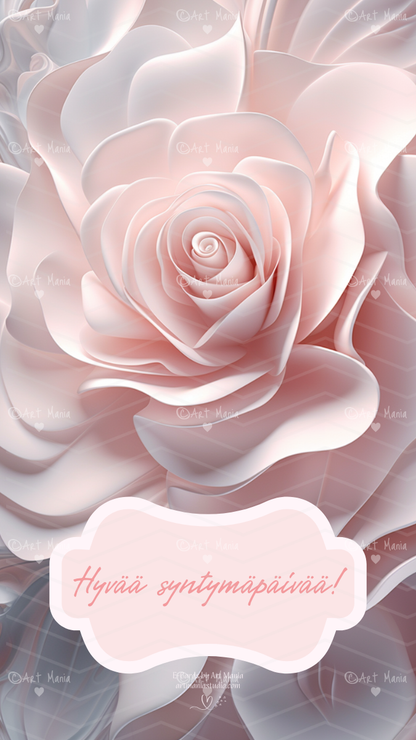 Birthday rose. E-Card