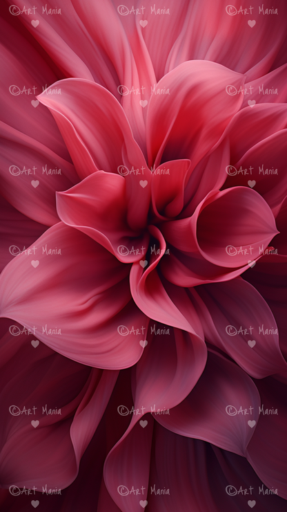 Chic bordo flowers. Mobile wallpapers. Set of 3 Images