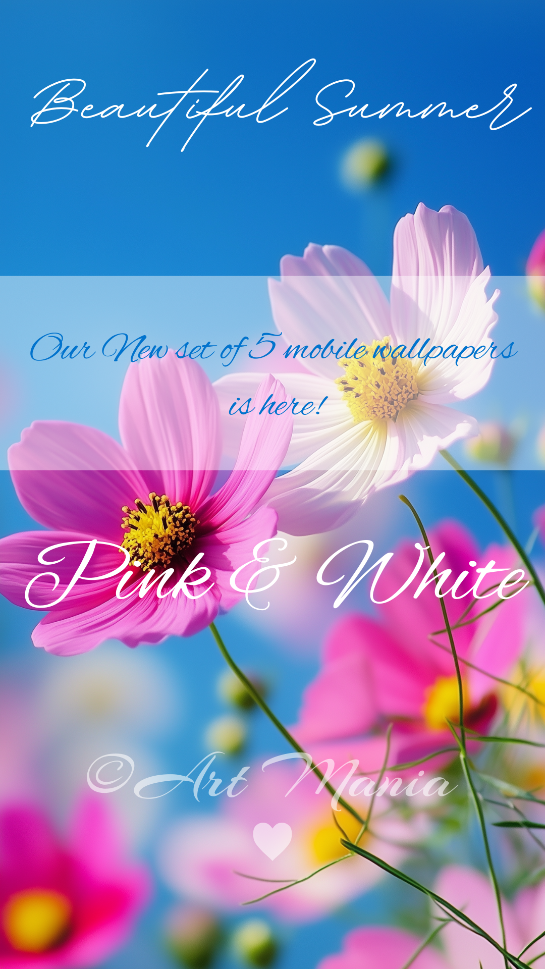Mobile wallpapers. Beautiful summer. Set of 5 pcs