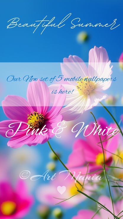 Beautiful summer. Mobile wallpapers. Set of 5 Images