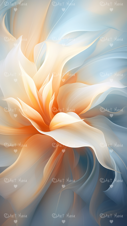 Abstract flowers. Mobile wallpapers. Set of 3 Images