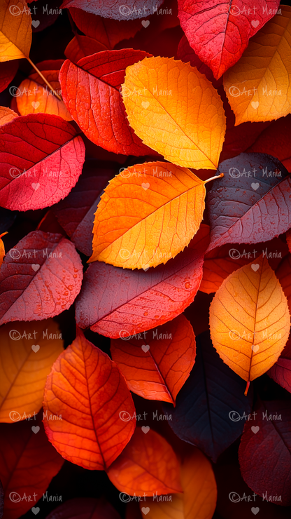 Autumn leaves. Mobile wallpapers. Set of 3 Images