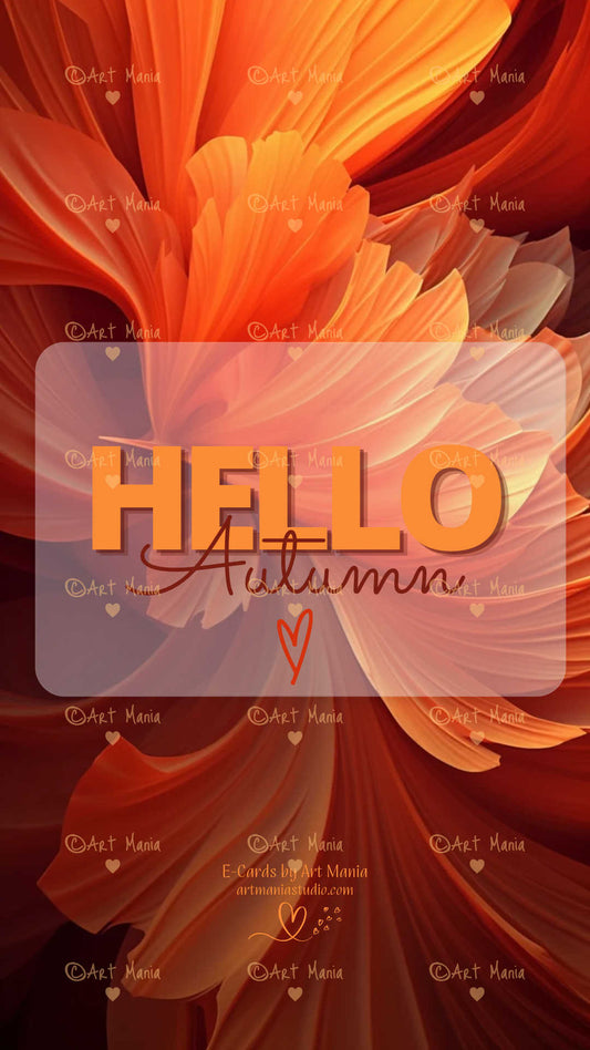 Hello Autumn. Orange E-Card