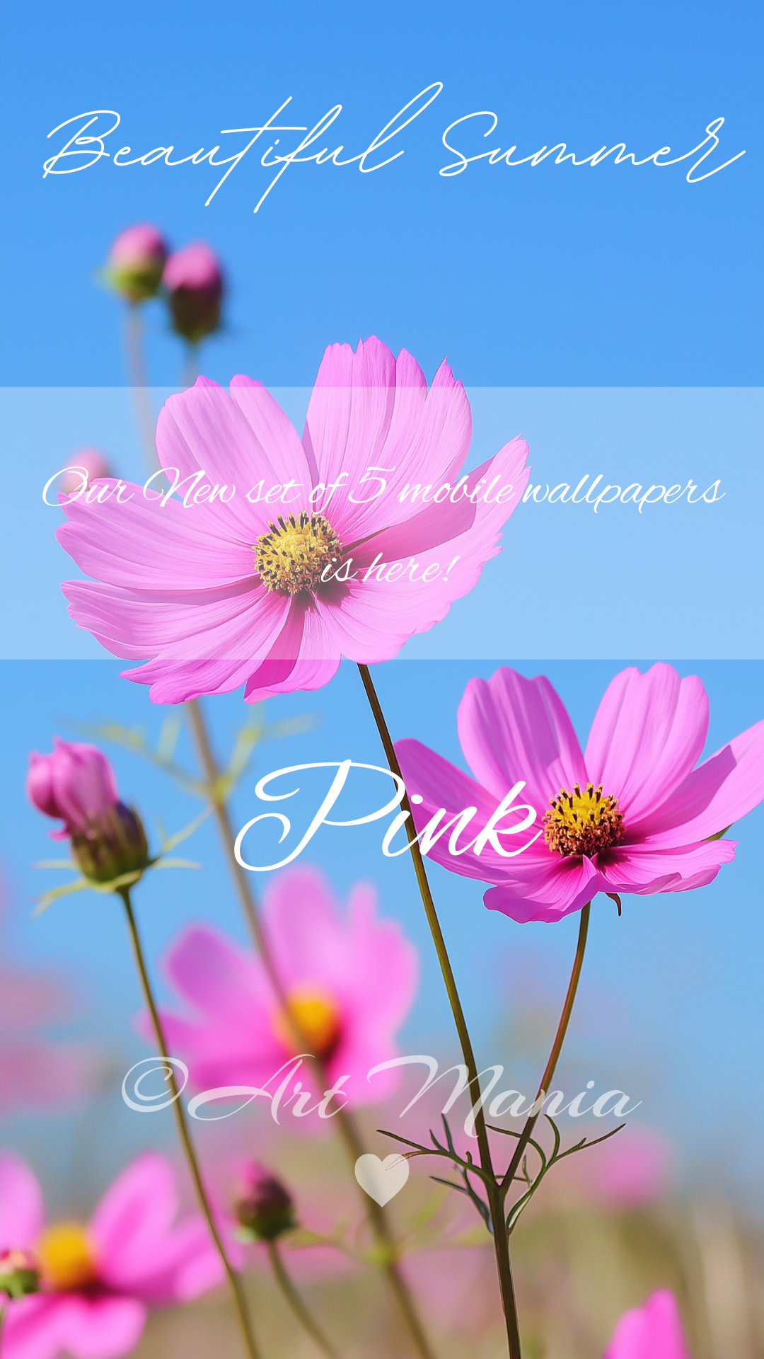 Mobile wallpapers. Beautiful summer. Set of 5 pcs