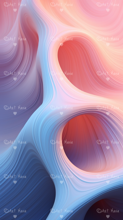 Pink with Blue. Mobile wallpapers. Set of 3 Images