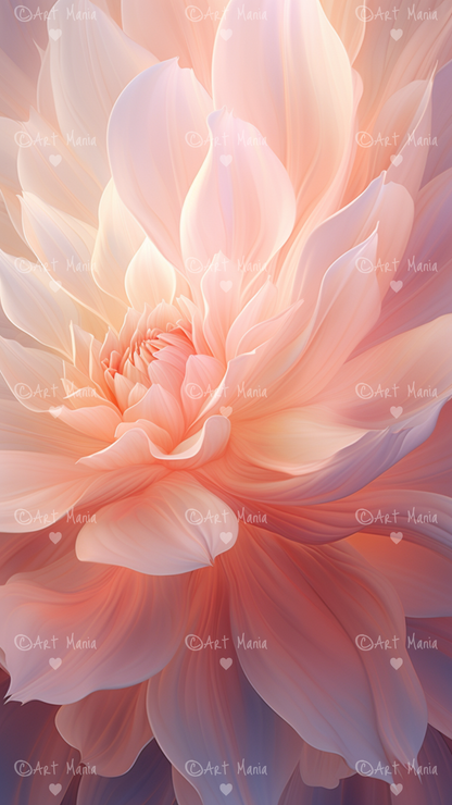 Abstract flowers. Mobile wallpapers. Set of 3 Images