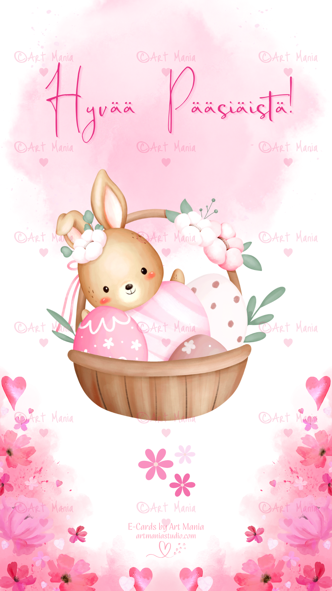 Happy Easter. Pink E-Card