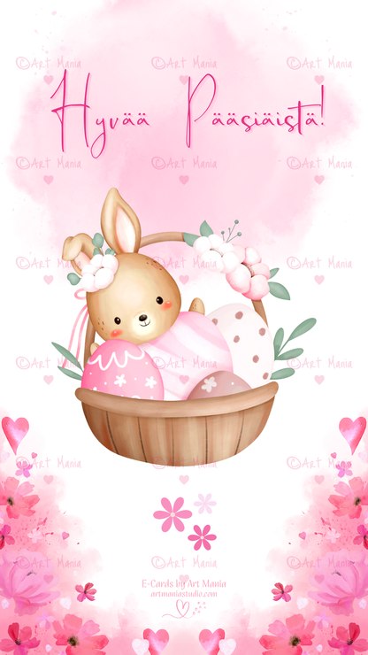 Happy Easter. Pink E-Card