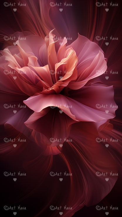 Chic bordo flowers. Mobile wallpapers. Set of 3 Images