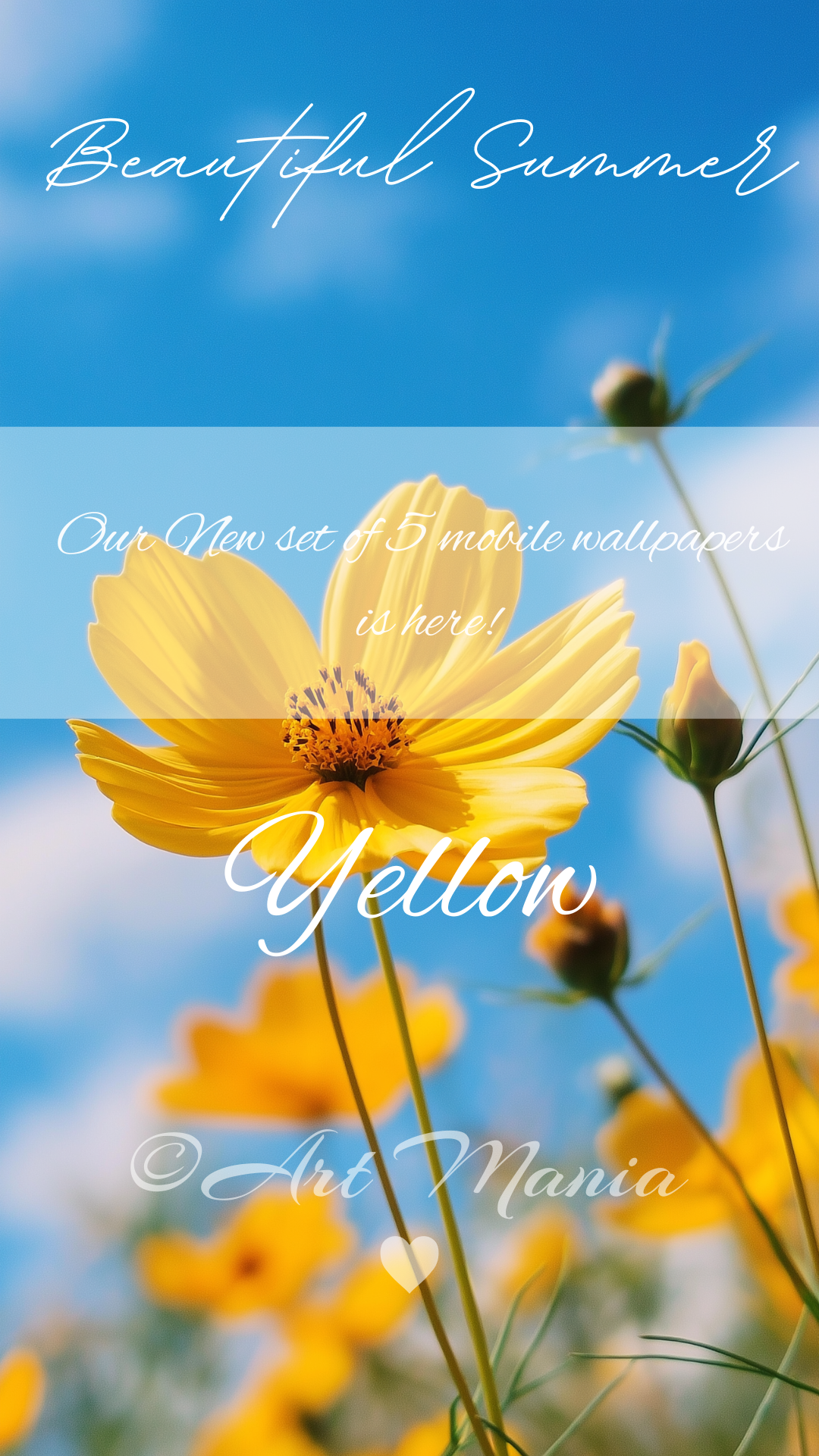Mobile wallpapers. Beautiful summer. Set of 5 pcs