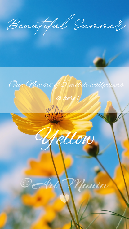 Beautiful summer. Mobile wallpapers. Set of 5 Images