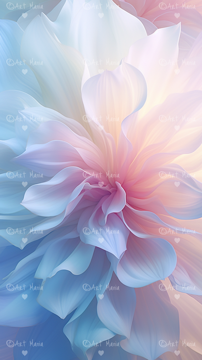 Abstract flowers. Mobile wallpapers. Set of 3 Images