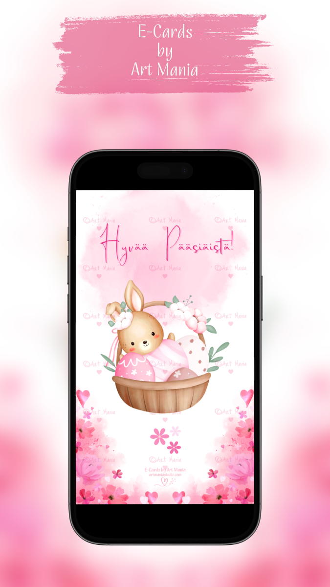 Happy Easter. Pink E-Card