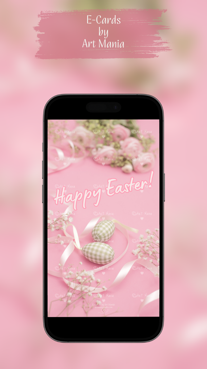 Pink Easter composition. E-Card